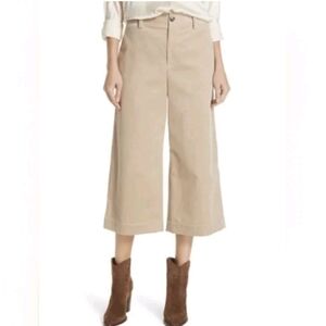 Vince Wide Leg Cropped Corduroy Pants Light Oak Women's Size‎ 6